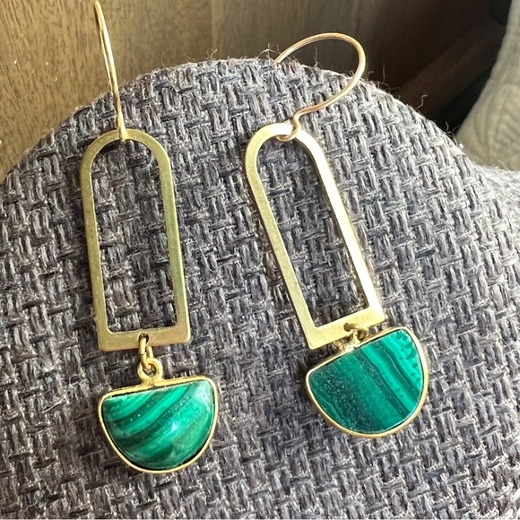 Malachite earrings - Picture 3 of 5